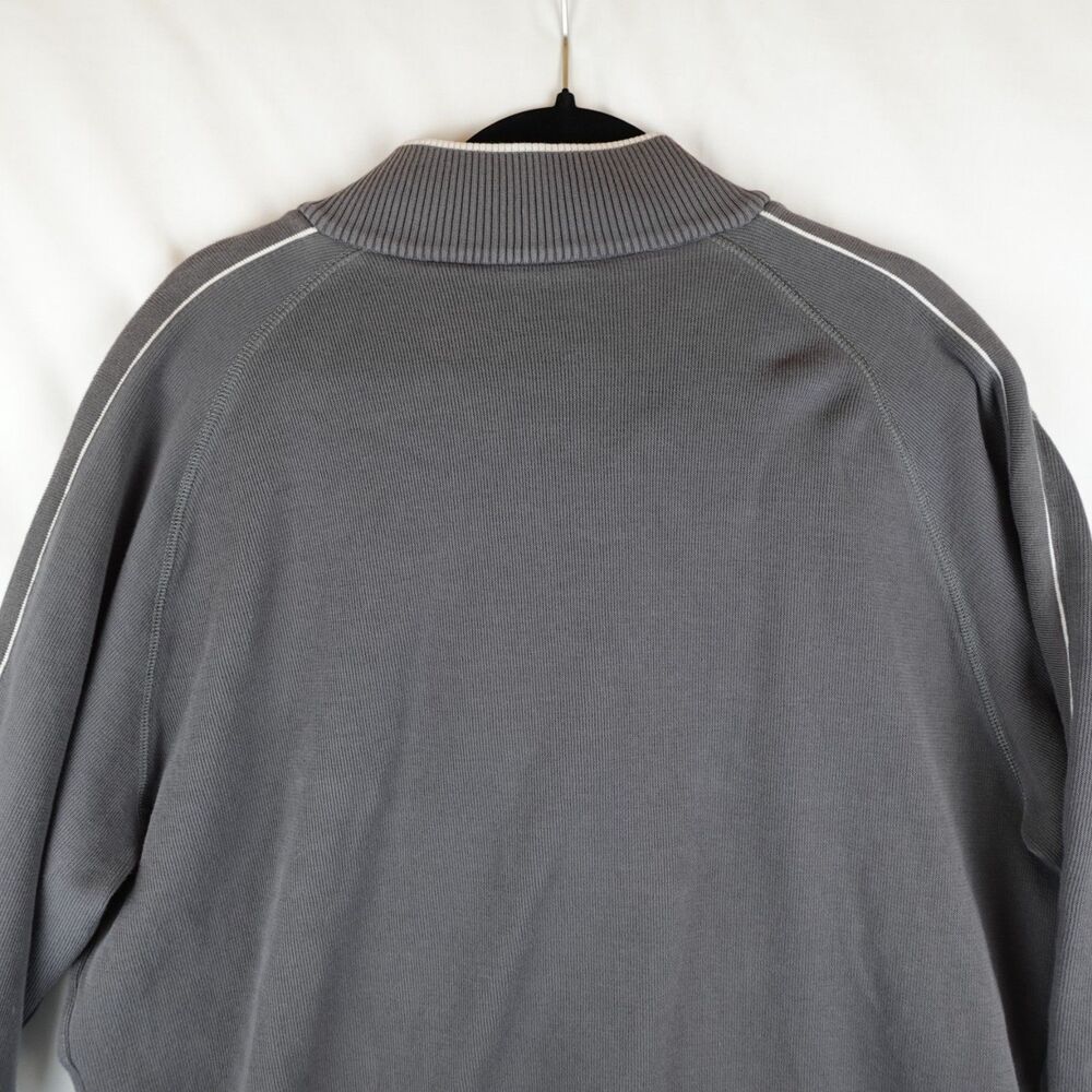 Hathaway Pullover Ribbed Knit Sweater Men's XXL Gray 1/4 Button Up Fall Golf - Picture 10 of 13
